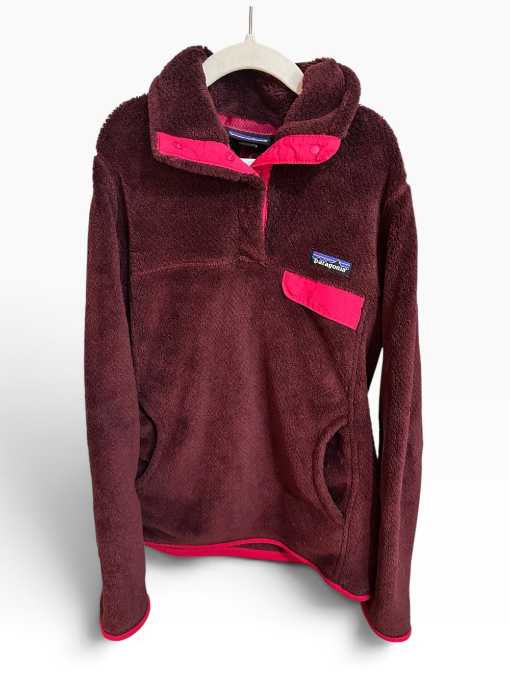 Patagonia Re-Tool Snap-T Fleece Pullover Women's XS Maroon Pink Retro